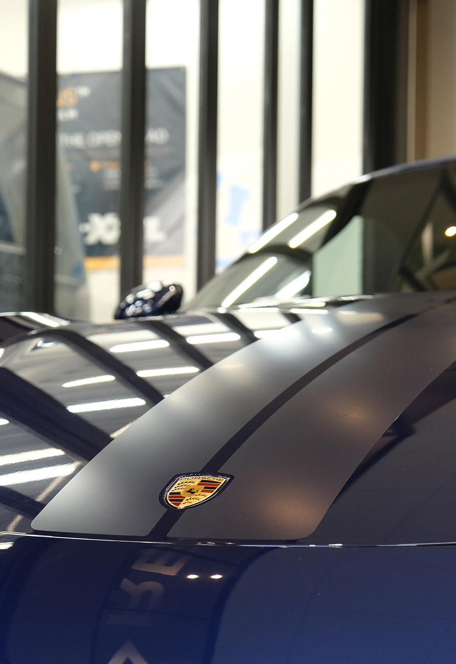 718ボクスター 艶消し マットプロテクションフィルム施工 リアーク