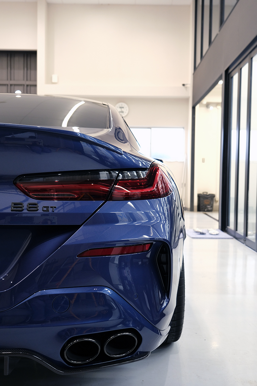 BMWアルピナB8 艶ありプロテクションフィルム リアーク