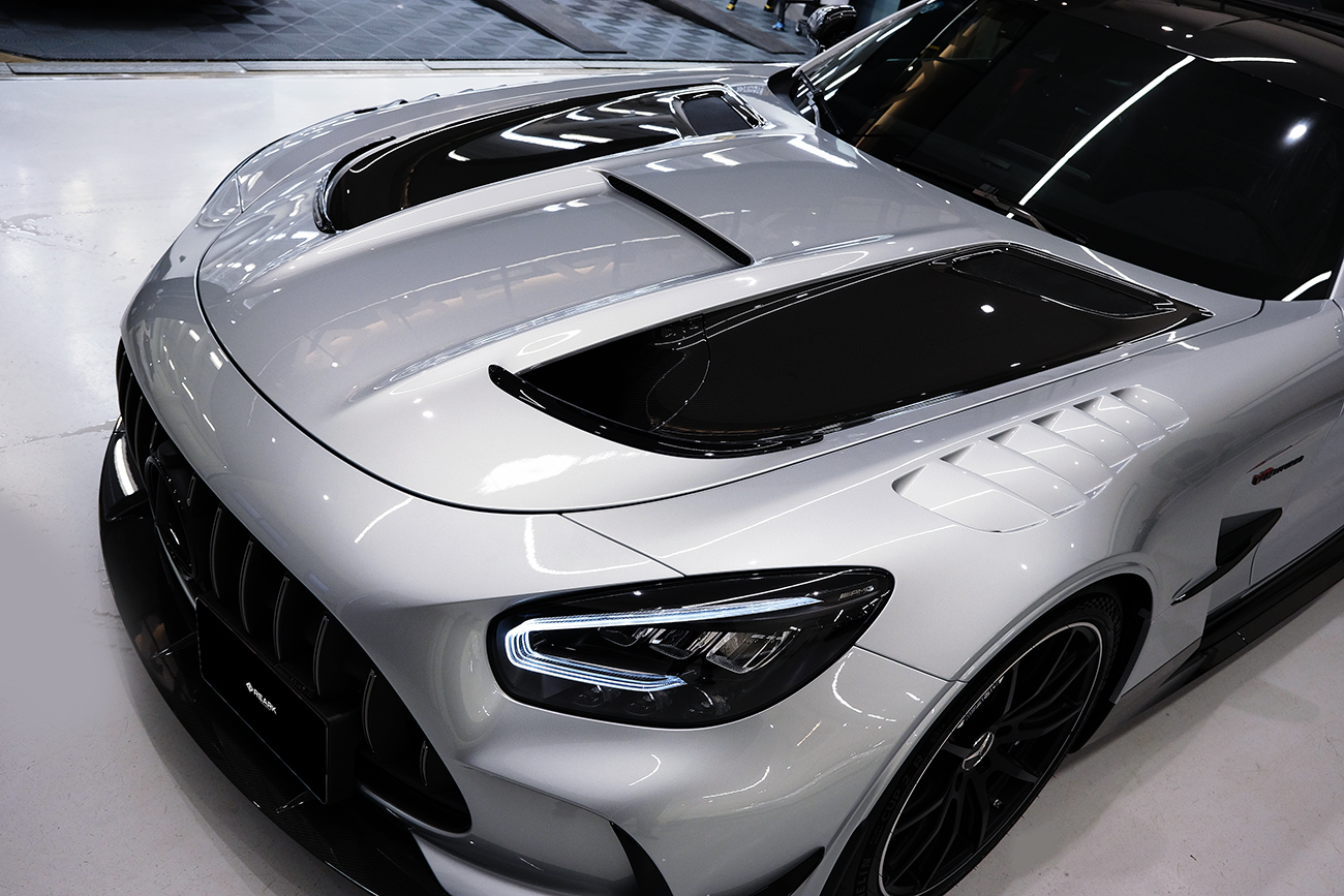 ベンツAMG GT プロテクションフィルム ブラックアウト リアーク