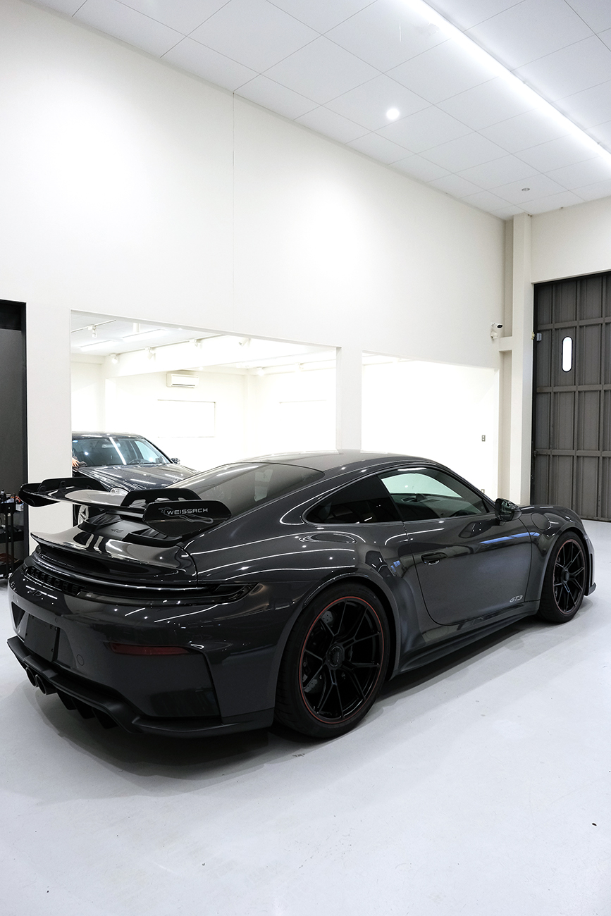 ポルシェ911GT3 プロテクションフィルム 保護フィルム デカール施工 リアーク